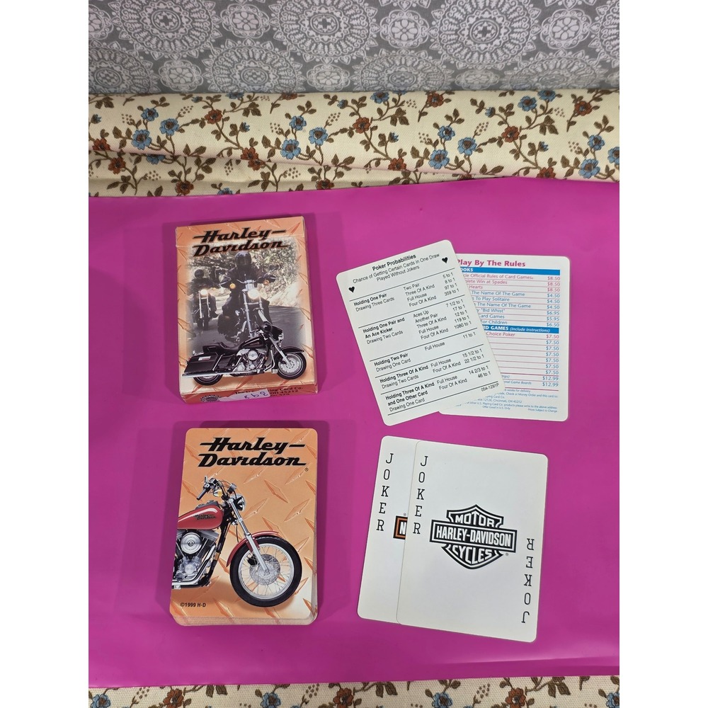 Harley Davidson Poker Playing Cards Vintage Collectible 1999 Motorcycle